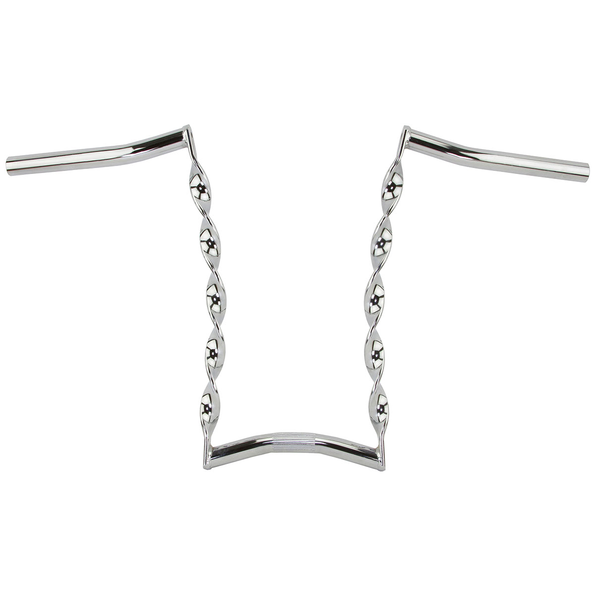 Vintage Curved Flat Twisted Handlebar 15 22.2mm Chrome.
